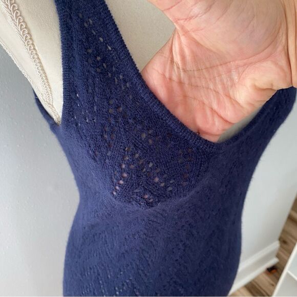 Twelfth Street by Cynthia Vincent Navy Blue Cashmere Knit Sweater Dress - Picture 5 of 7